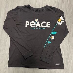 Life Is Good Black Long Sleeve Shirt